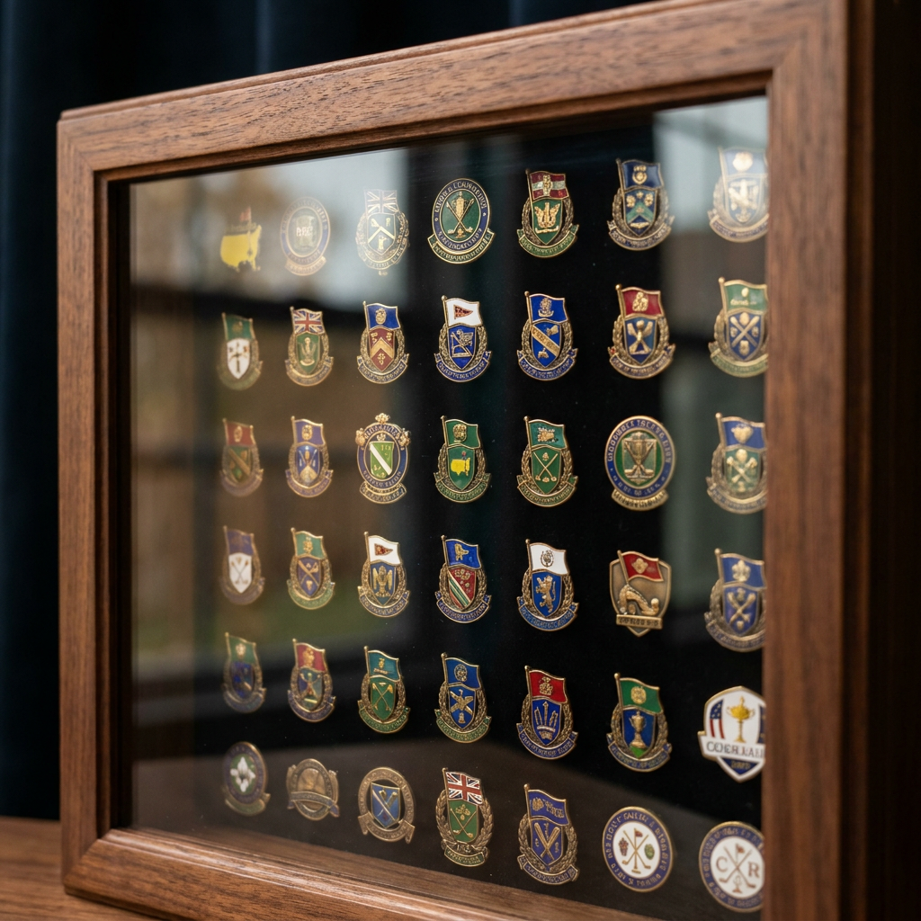 Golf tournament pin display case